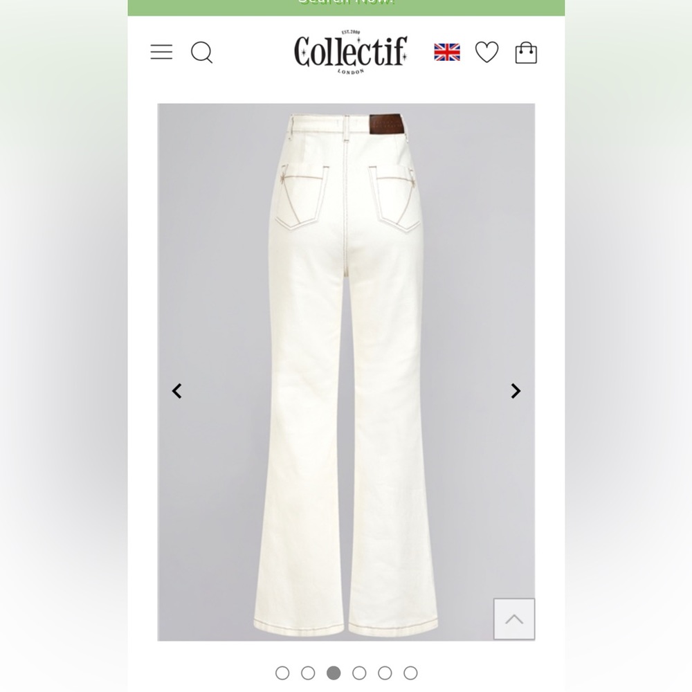 Brand new Donna Jeans in Ivory with tan stitching. Flared bottoms and high waist